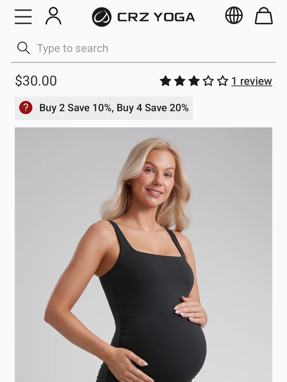 CRZ YOGA Black Square-Neck Tank
